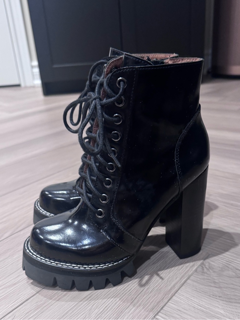 Glossy black Jeffrey Campbell Legion boots